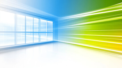 Obraz premium Abstract blue and green digital background with window