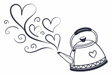 illustration of teapot and cup