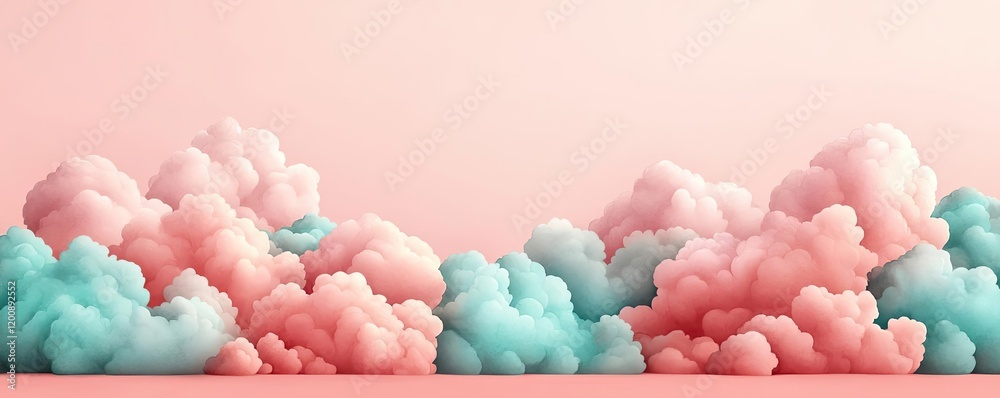 Aufkleber clouds watercolor idea. soft pastel clouds create a serene and colorful sky, blending shades of pink