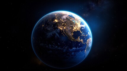 Obraz premium Earth at Night: A Stunning View of Our Planet from Space