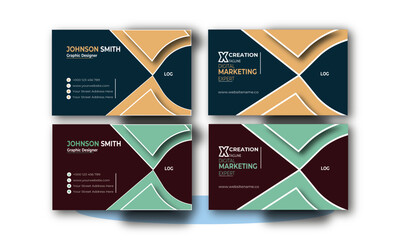 Business card 2 template design background Art design vector template.
Collection of creative abstract gradient vibrant colorful perspective geometric shape Clean professional business card template,
