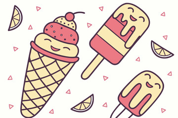 ice cream seamless pattern