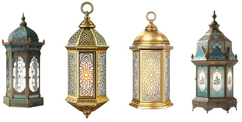 Traditional Arabic Lanterns Bundle: High-Quality PNG & EPS for Festive Designs