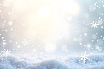 Silver abstract snow falling winter holiday background with sparkles and glitter.