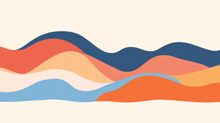 Naklejka premium Colorful abstract waves in harmonious pattern