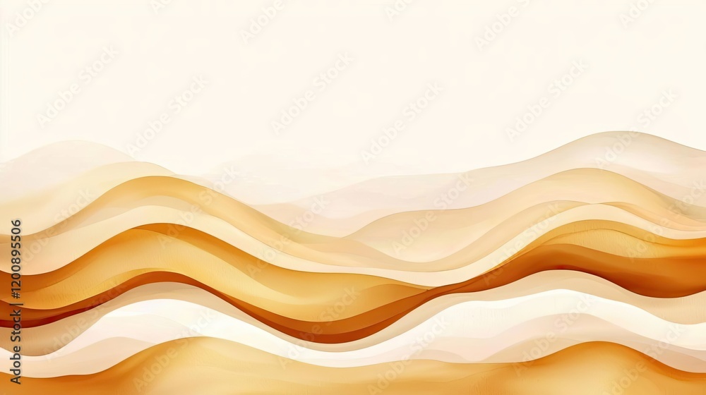 Poster blurred watercolor idea. abstract soft waves in warm tones create a soothing design perfect for mode