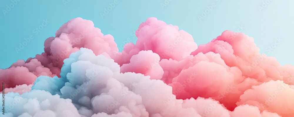 Poster clouds watercolor idea. colorful clouds in a serene sky, creating a dreamy atmosphere for creative d
