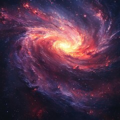 A vibrant swirling galaxy with a bright core. Ideal for space-themed designs, wallpapers, or backgrounds.