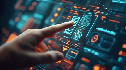 Futuristic Digital Innovation Scene with Holographic 2025 Projections and Tech Driven Elements