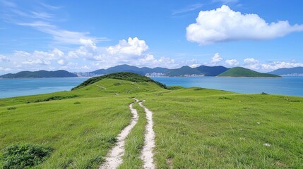 Fototapeta premium Island path with ocean view