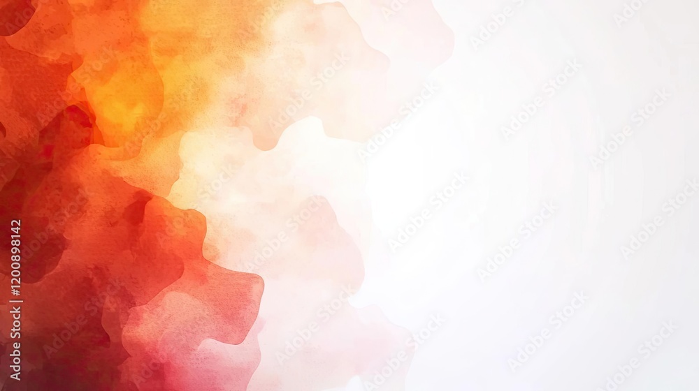 Poster ethereal watercolor concept. abstract design with warm colors blending softly, ideal for backgrounds
