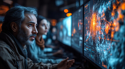 a man looking at a computer screen