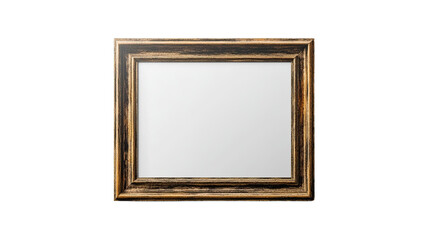 Rustic Elegance: An empty square frame with a rich brown wooden finish and distressed edges, perfect for showcasing your own cherished memories or artwork.
