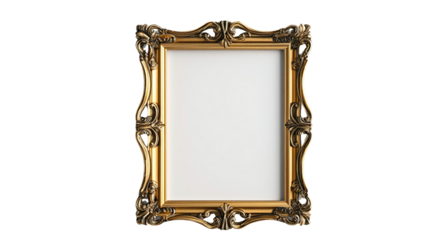 Ornate Gold Picture Frame: An elegant, ornate gold picture frame with a classic design, perfect for showcasing cherished memories or artwork.