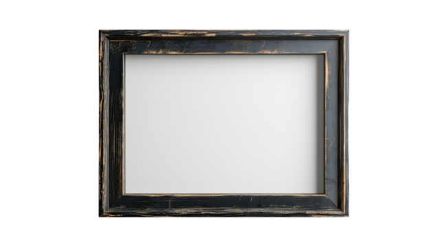 Black Wooden Frame:  A rustic black wooden frame with a distressed finish, perfect for showcasing cherished memories, artwork, or photography.
