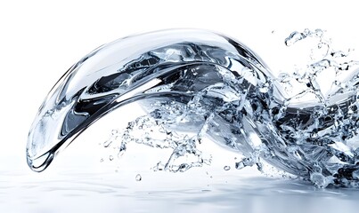 Crystal clear water wave splash.