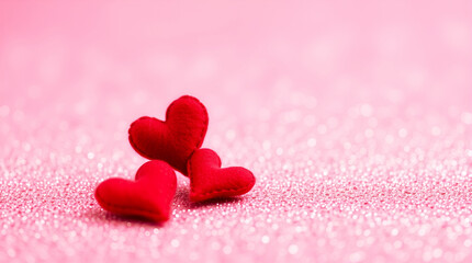 Fototapeta premium red Heart shapes for valentines day background