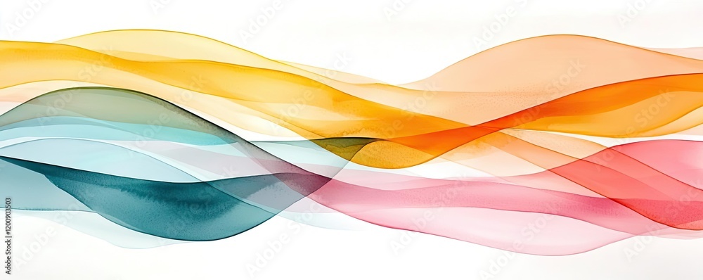 Poster doodle watercolor idea. colorful abstract waves create a dynamic and vibrant background for creative