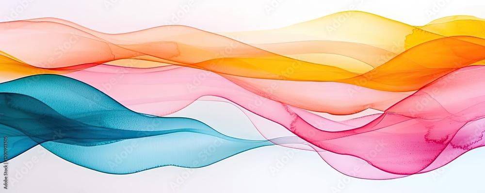 Poster doodle watercolor idea. colorful abstract waves create a dynamic and vibrant background.