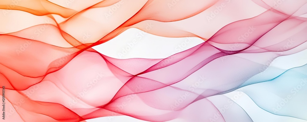 Aufkleber doodle watercolor idea. elegant abstract waves in red and blue tones create a calming and modern vis