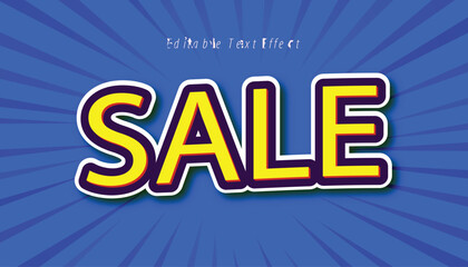 Fototapeta premium Sale editable text effect in pop art