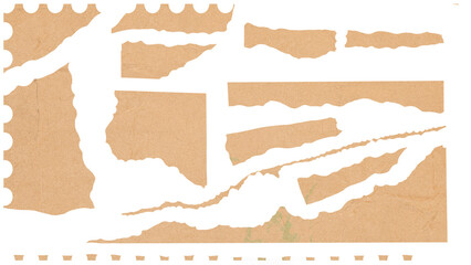 Torn sheets of paper. Torn paper strips set. Vintage Paper edges.