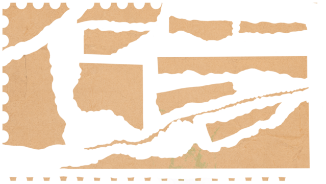 Torn sheets of paper. Torn paper strips set. Vintage Paper edges.