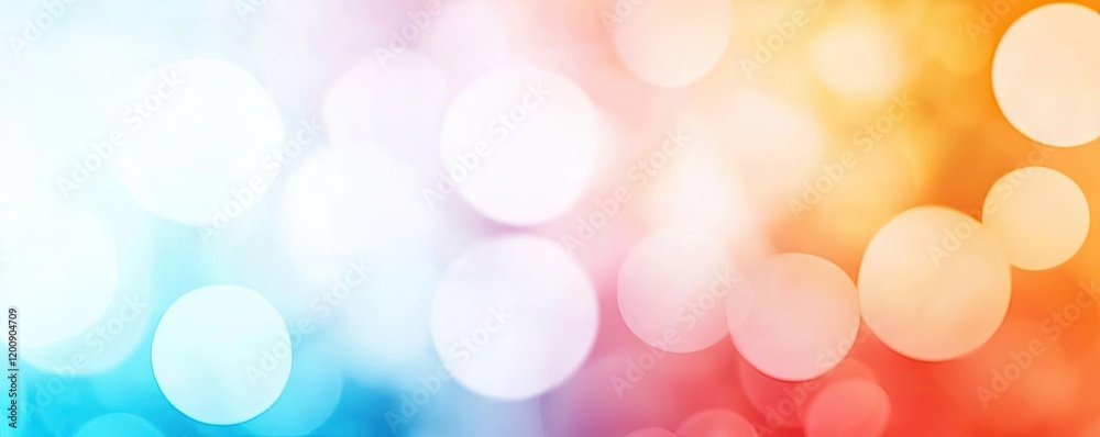 Poster Ethereal watercolor concept. Abstract colorful bokeh background with soft blurred lights and vibrant hues.
