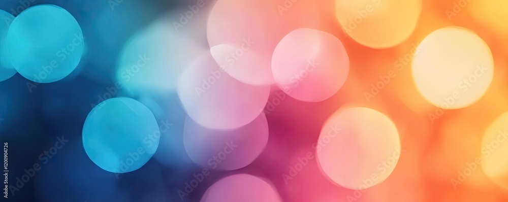 Poster ethereal watercolor concept. colorful bokeh background with vibrant circles creating a dreamy atmosp