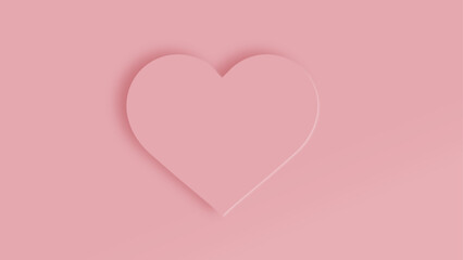 ピンクのハート、影付き、心臓、心、愛、気持ち、ベクター