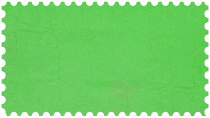 Vintage Postage stamp border blank background. Paper texture isolated on blank background. Green screen Mockup with perforations for your picture text or design. Reverse side of postage stamp