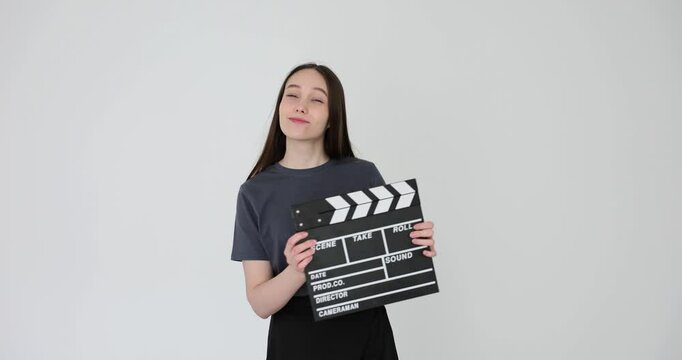 Young woman preparing to shoot a new project or film
