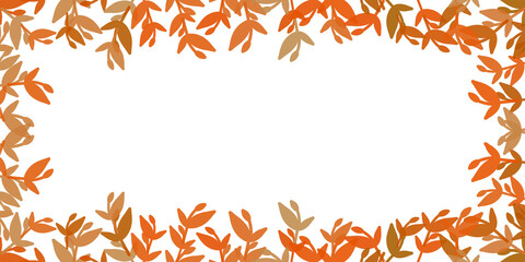 Autumn leaves watercolor background frame
