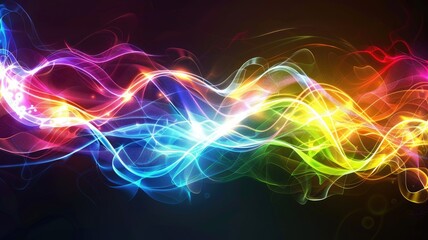 Obraz premium Abstract vivid color wave flowing express the energetic texture. Seamless texture of vividness curve swirling convey sense of harmony and wonderful scene perfect for effect and graphic design. AIG53.