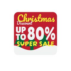 Christmas Super Sale Banner Discount Up To 80%