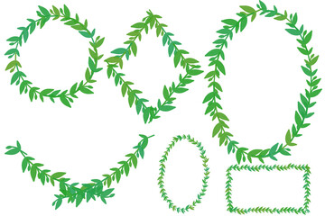 UntitlDecorative Christmas door wreath made from green plant twigs with leaves set isolated on transparent background. Season greeting card. Modern Illustration art. Template for festive, hoed Artwork