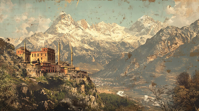 Bingol Turkey province vintage travel plate, mountains landscape retro tin plaque. Famous Turkish landmark, retro board, signboard, touristic travel destination sign. Bingol Province and District