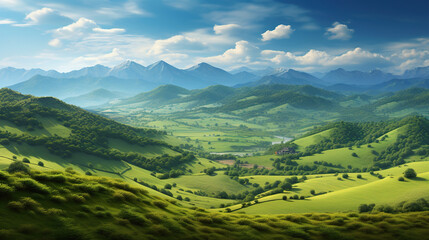 Fototapeta premium Majestic Mountain Valley Landscape