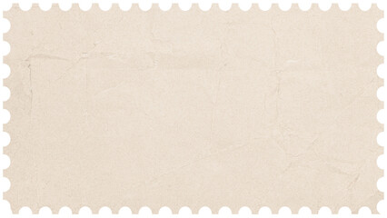 Vintage Postage stamp border blank background. Paper texture isolated on blank background. Mockup with perforations for your picture text or design. Reverse side of postage stamp
