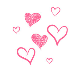 Romantic Hand-Drawn Hearts