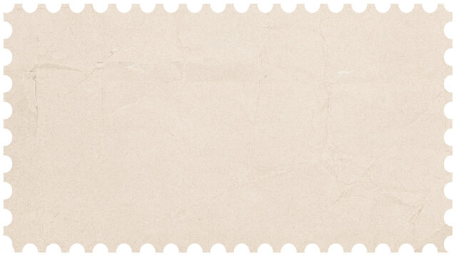 Vintage Postage stamp border blank background. Paper texture isolated on blank background. Mockup with perforations for your picture text or design. Reverse side of postage stamp