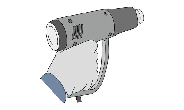 gray heat gun held in hand clip art preview