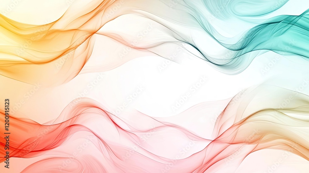 Poster ethereal watercolor concept. abstract colorful waves flowing smoothly, creating a vibrant and dynami