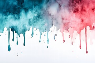 Fototapeta premium Colorful watercolor splash with emerald green, sapphire blue, and ruby red. Artistic abstract background.