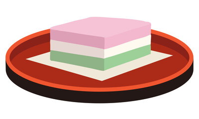 シンプルな菱餅のベクターイラスト