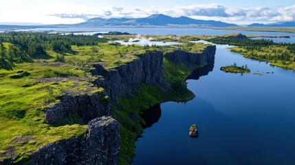 Icelandic Volcanic Lake Landscape