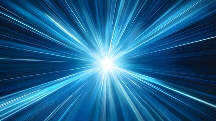 Obraz premium Abstract Blue Light Speed Radiating Lines