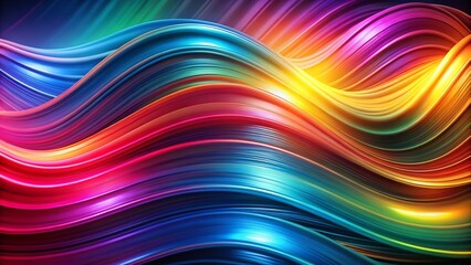 Obraz premium Abstract Multicolored Light Waves Background - Vibrant Energy Stock Photo