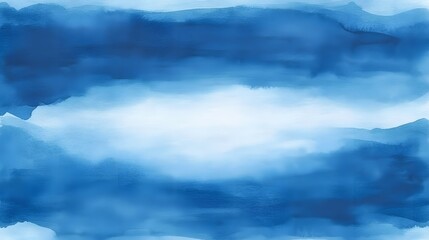 Naklejka premium Abstract Watercolor Painting Blue Hues Landscape