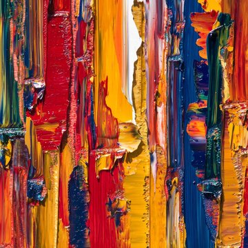 Fototapeta Rich Color Palette in Textured Abstract Composition 